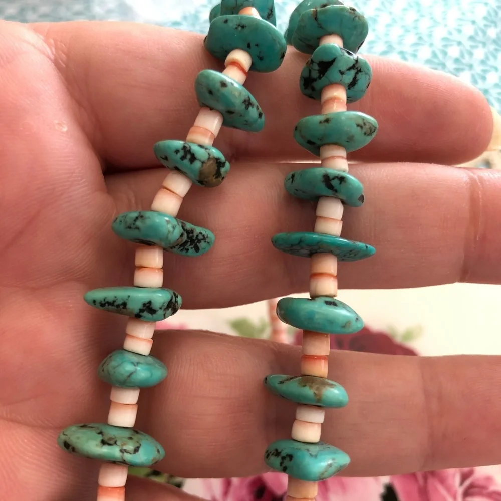 Vintage Heishi Turquoise and‎ Spiny Oyster Necklace